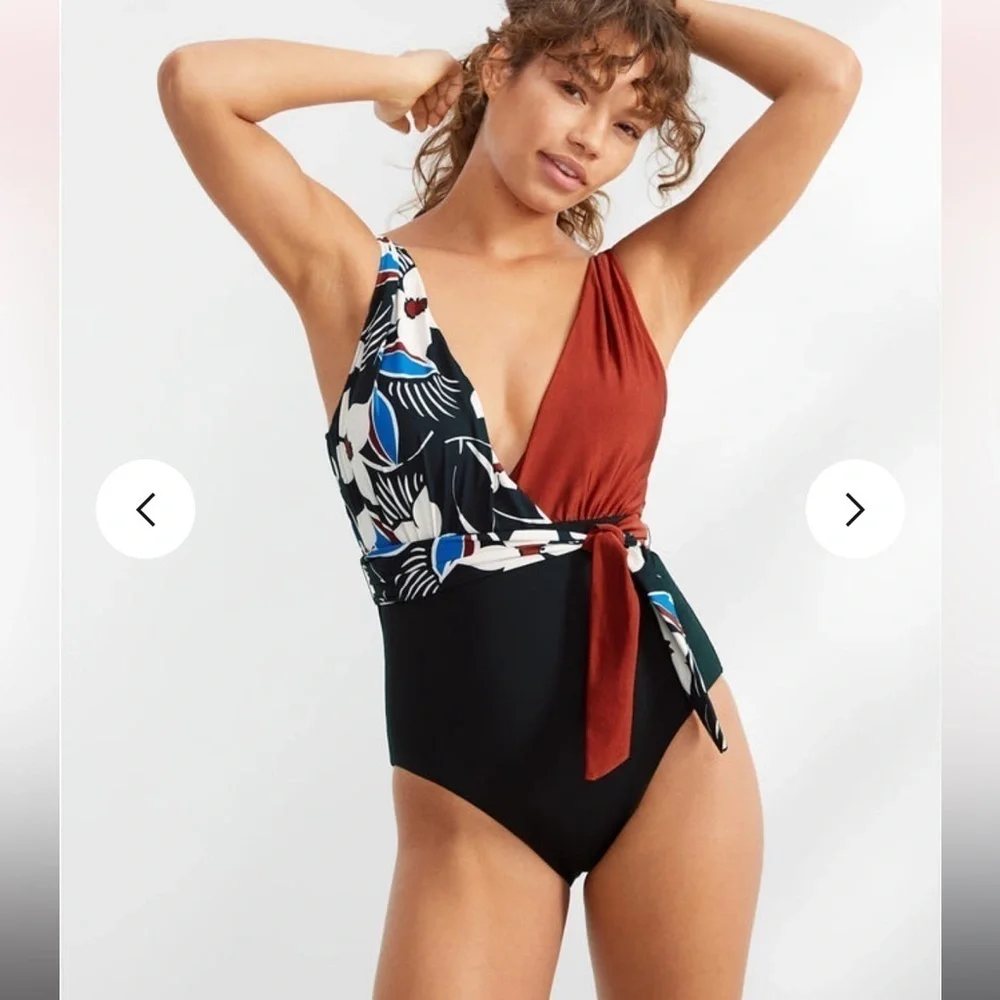 Sanctuary Moody Blooms Tie-Front One-Piece Swimsuit - Picture 3 of 16